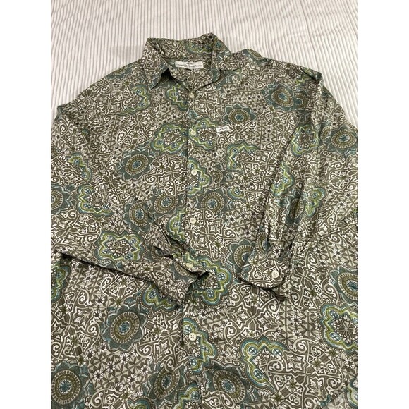 Vintage 90s Guess George Marciano Top Women’s 2 Green Floral Button Up Retro - Picture 3 of 8